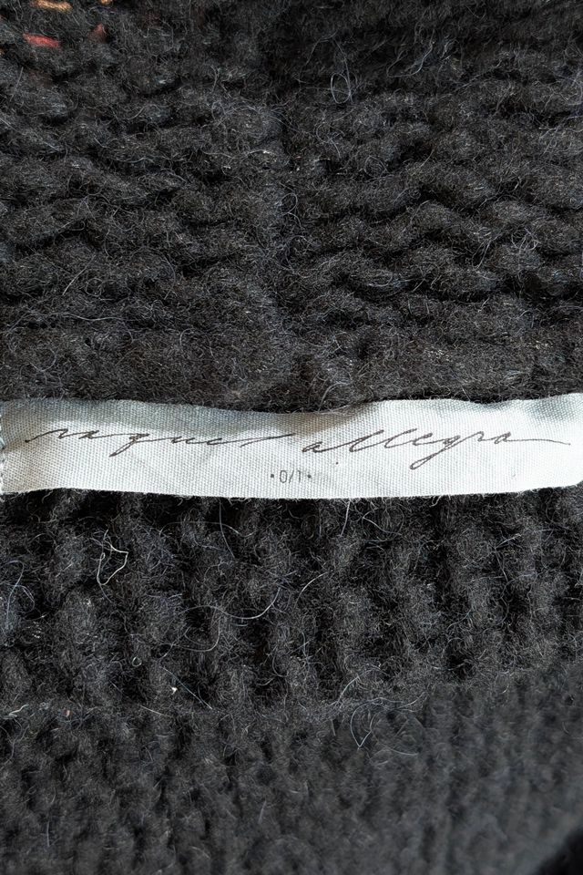 Raquel Allegra Black Alpaca Sweater with Fringe Selected by The Curatorial Dept. #3