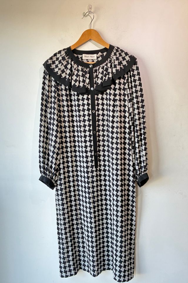 Albert Nipon Black Grey Clown Collar Dress Selected by The Curatorial Dept. #1
