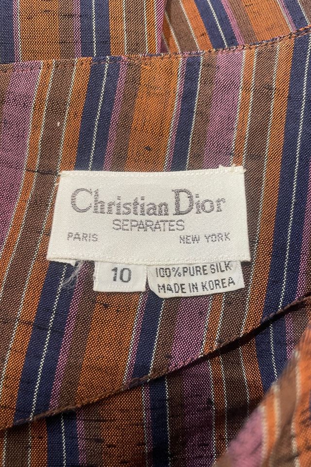 Vintage Christian Dior Silk Striped Shift Dress Selected by The Curatorial Dept. #3
