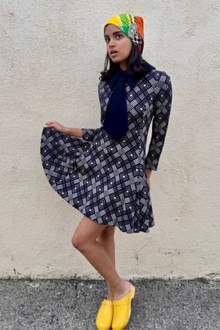 Amba for Jr. Sophisticates Navy Tie Dress Selected by The Curatorial Dept.