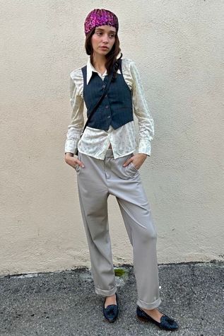 Donata Davidoff Grey Vegan Leather Pants Selected by The Curatorial Dept.