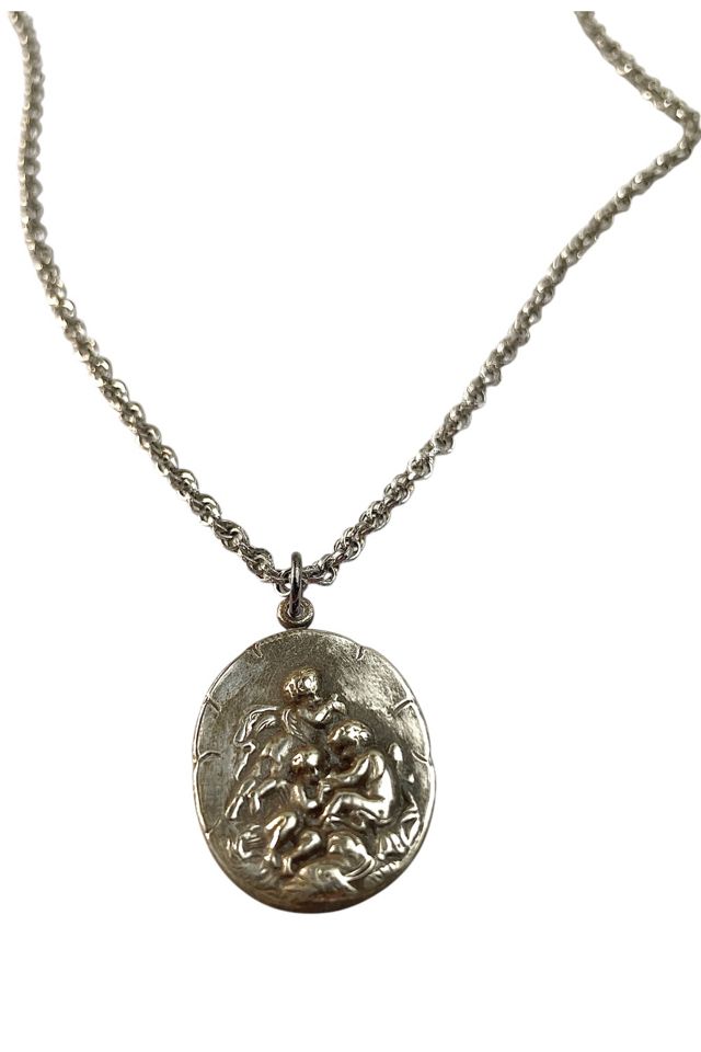 Vintage Silver Chain With Cherub Charm Selected By Ankh By Racquel #1