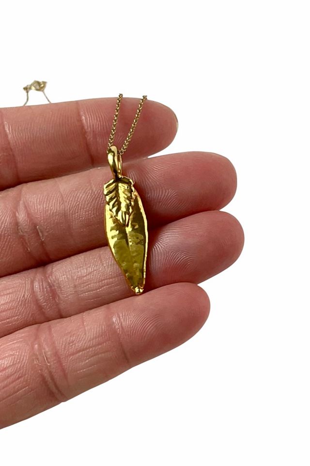 Minimal Gold Leaf Necklace Selected By Ankh By Racquel #2