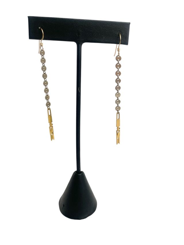 Minimal Mixed-Metal Disco Chain Earrings Selected By Ankh By Racquel #1