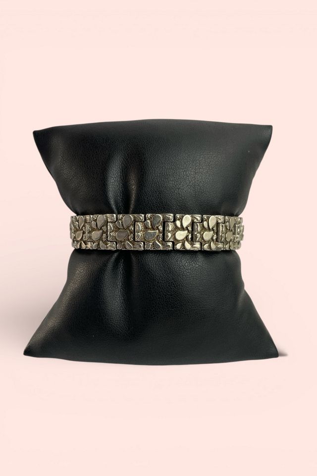 Vintage Silver Textured Bracelet Selected By Ankh By Racquel #1