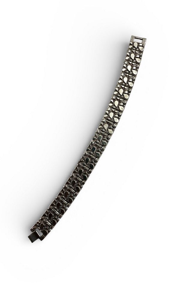 Vintage Silver Textured Bracelet Selected By Ankh By Racquel #2