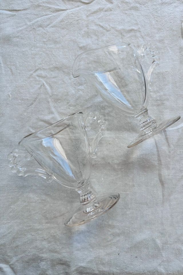 Vintage Imperial Glass Candlewick Footed Cream and Sugar Set Selected by KA.TL.AK #3