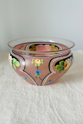 Vintage Hand Painted Fenton Like Glass Bowl Selected by KA.TL.AK