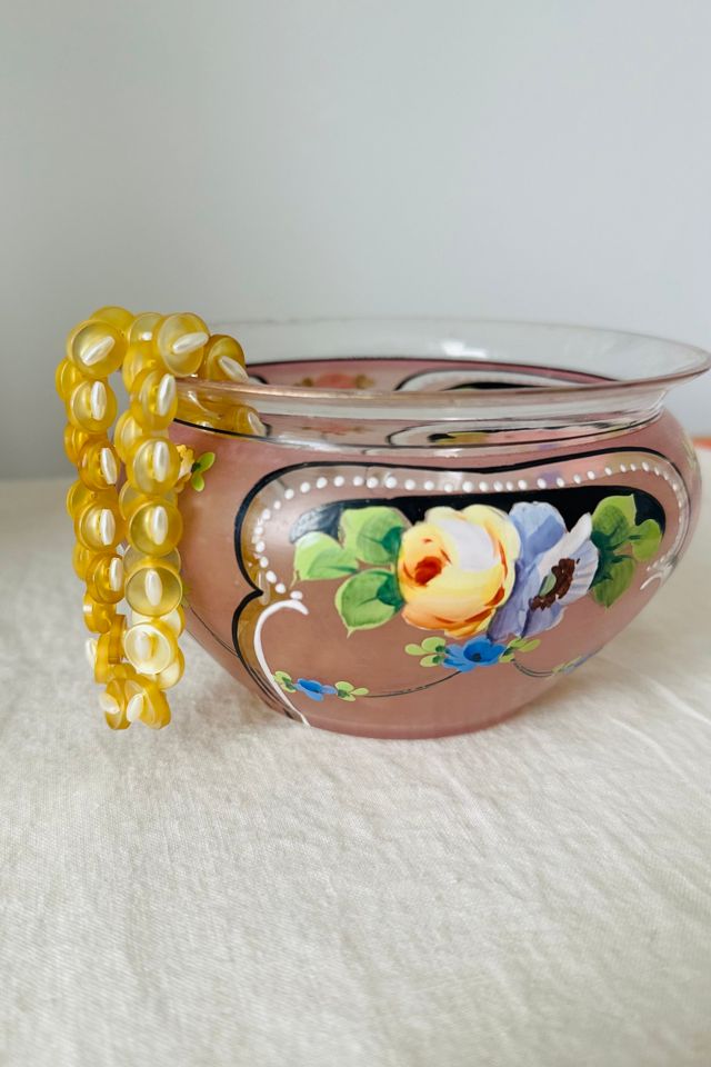 Vintage Hand Painted Fenton Like Glass Bowl Selected by KA.TL.AK #1