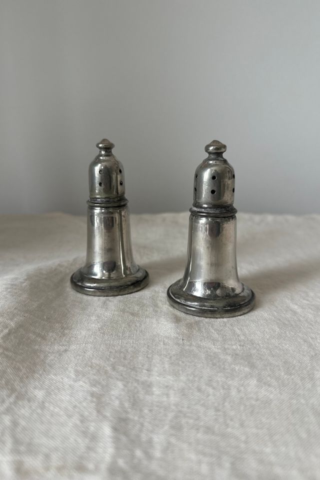 Vintage Pewter Empire Weighted Salt and Pepper Shakers Selected by KA.TL.AK #3