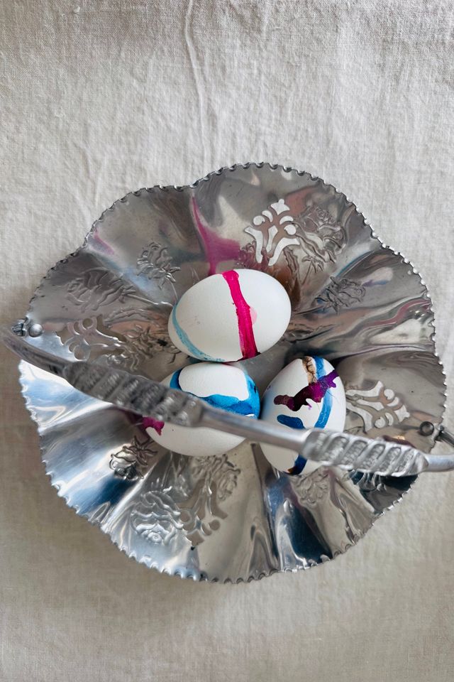 Vintage Scalloped Edge Stainless Rose Basket with Cutout Design Selected by KA.TL.AK #2