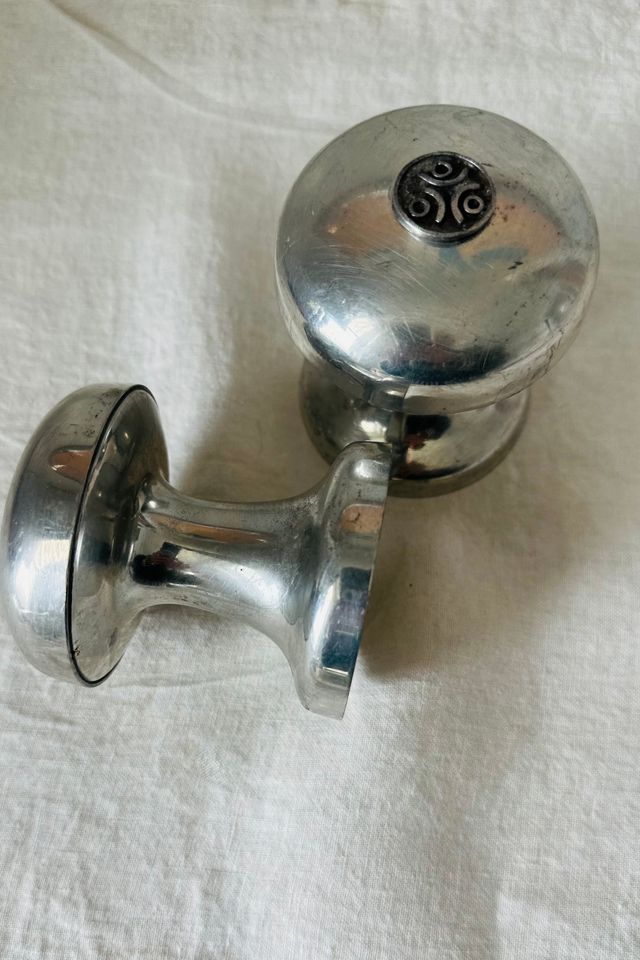 Vintage Mid Century Modern Irish Pewter Salt and Pepper Shakers Selected by KA.TL.AK #1