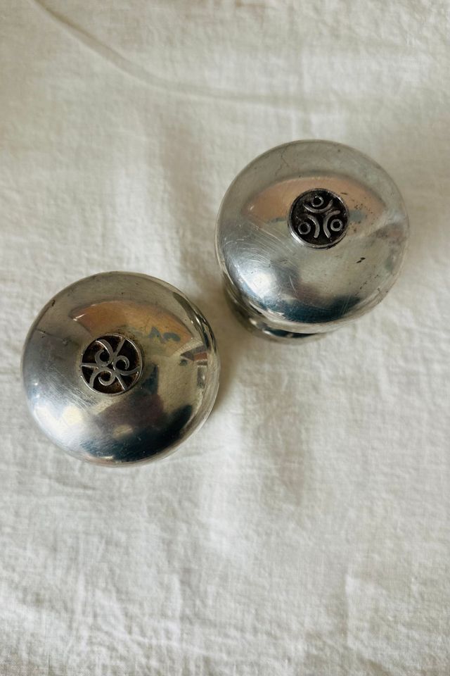 Vintage Mid Century Modern Irish Pewter Salt and Pepper Shakers Selected by KA.TL.AK #2