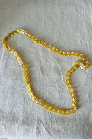 Vintage Butterscotch Handmade Button Necklace Selected by KA.TL.AK