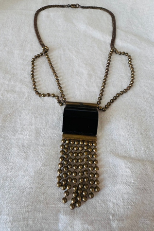 Vintage Brass Art Deco Necklace Selected by KA.TL.AK