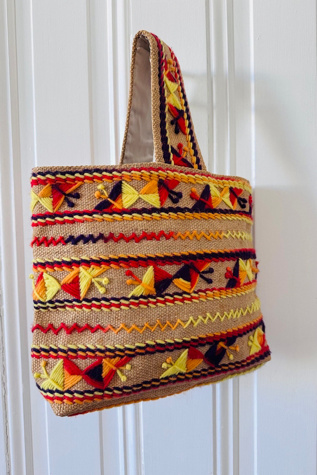 Vintage Handmade Embroidered Butterfly Motif Bag Selected by KA.TL.AK