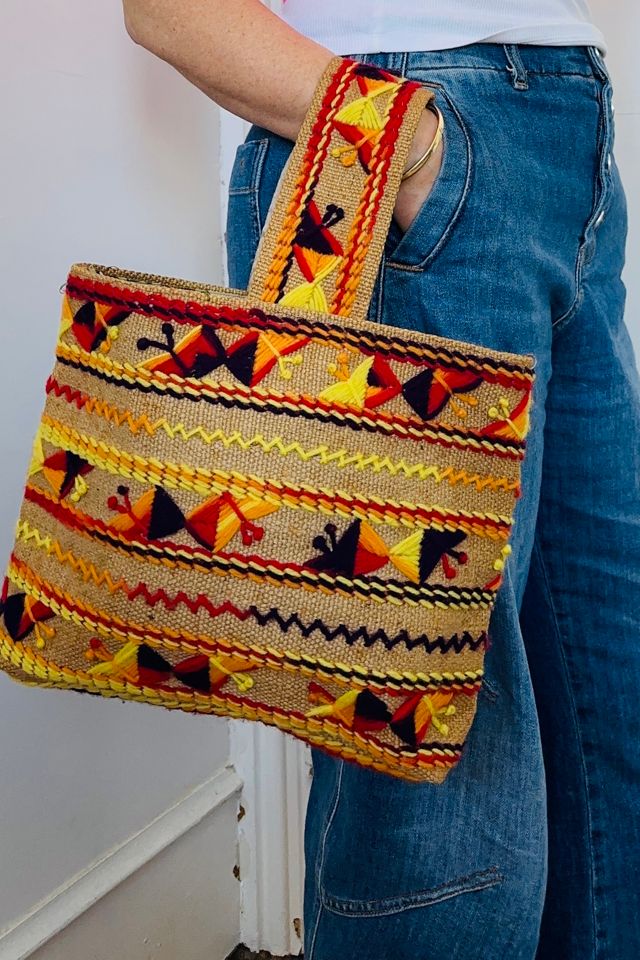 Vintage Handmade Embroidered Butterfly Motif Bag Selected by KA.TL.AK #2