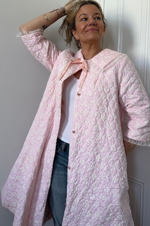 Vintage Stella Fagin Quilted Pink House Coat Selected by KA.TL.AK #1