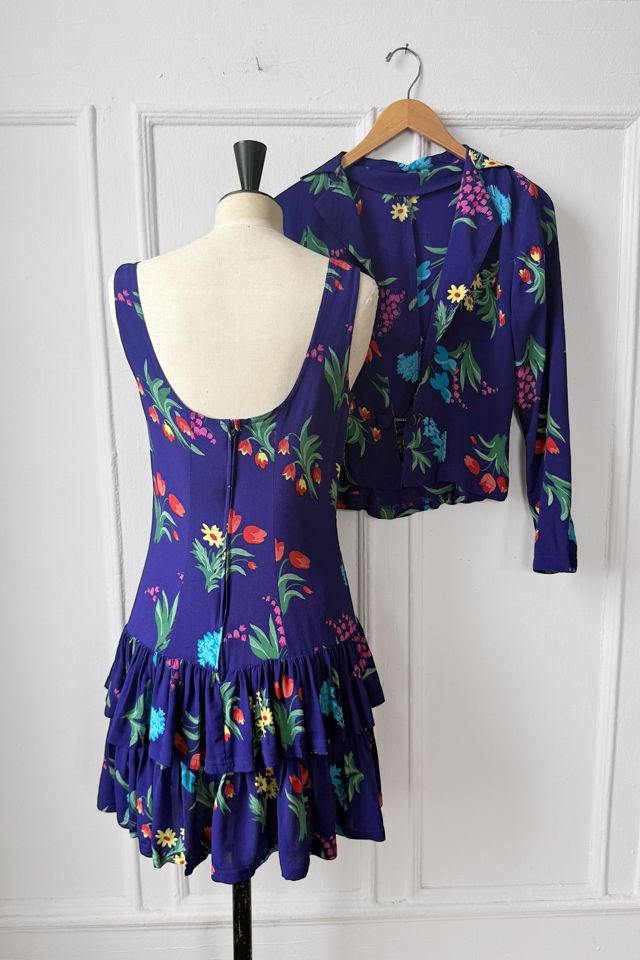 Vintage Betsey Johnson Punk Label 80s Floral Flounce Dress and Jacket Set Selected by MARMALADE #3