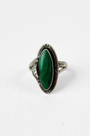 Vintage Malachite Sterling Silver Ring Selected by MARMALADE