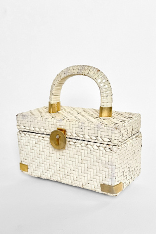 60s Koret Mini Woven Wicker Box Bag Selected by MARMALADE