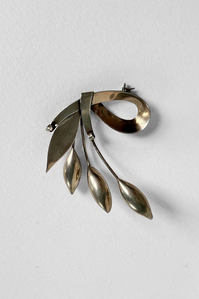 Mid-Century Modernist Sterling Silver Lily Brooch Selected by MARMALADE #1