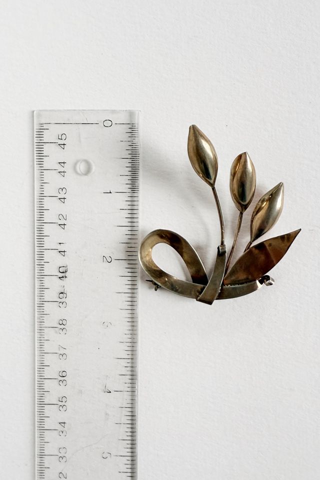 Mid-Century Modernist Sterling Silver Lily Brooch Selected by MARMALADE #2