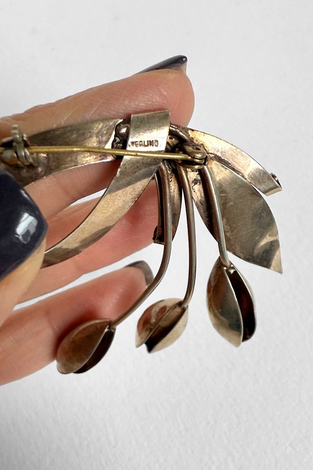 Mid-Century Modernist Sterling Silver Lily Brooch Selected by MARMALADE #3