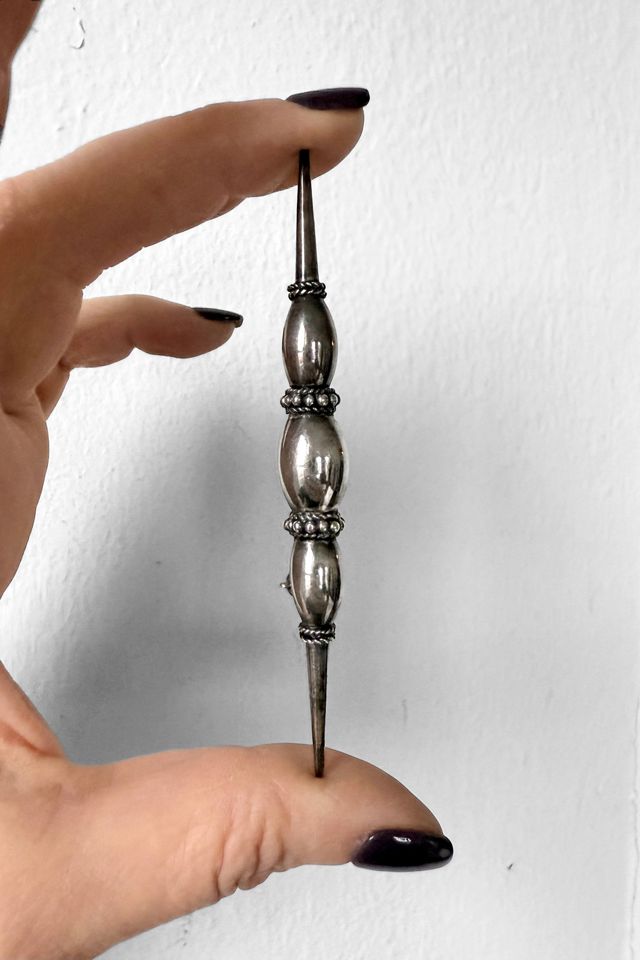 Victorian Vampire Sterling Silver Gothic Bar Brooch Selected by MARMALADE #3