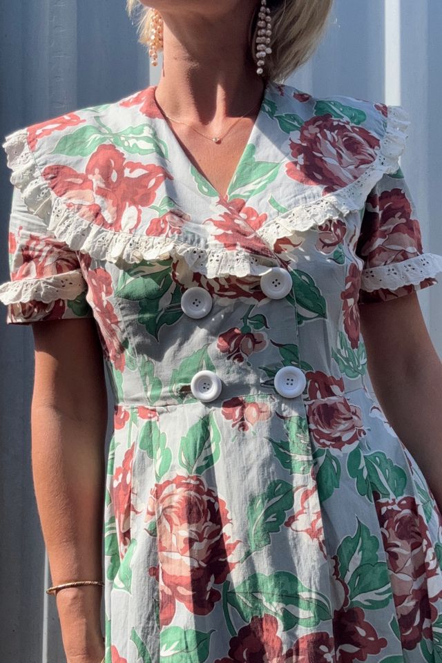 Vintage 1940s Handmade Cotton Dress Selected by Kikos Kloset #2
