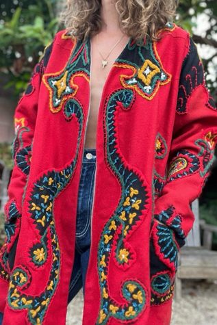 1960s OOAK Embroidered Artisan Folk Coat - Selected by Market Vintage