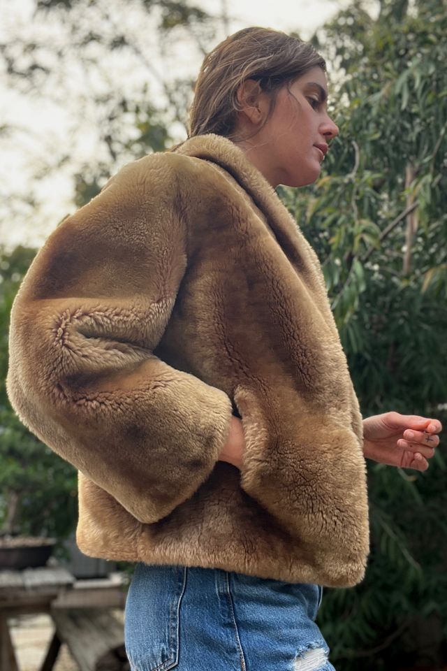 Vintage 1960s Cropped Shearling Lambswool Coat - Selected by Market Vintage #1