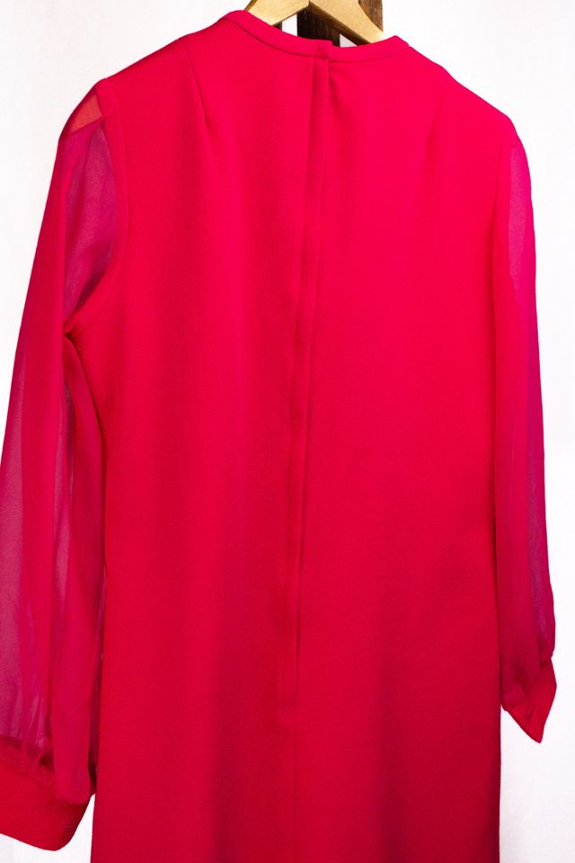 70s Fuchsia Sheer Sleeve Mini Dress Selected by Black Shag Vintage #3