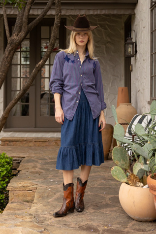 The Lone Star Twilight Micro-Check Shirt by Lauren Owen of Texas