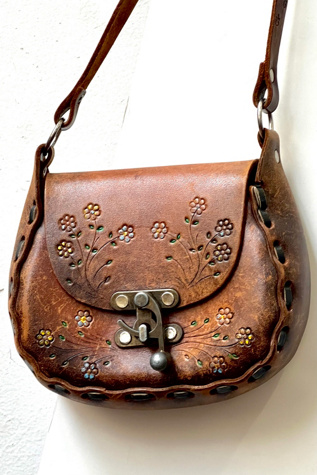 Vintage Hand Made Leather Hippie Demi Bag Selected by Anna Corinna