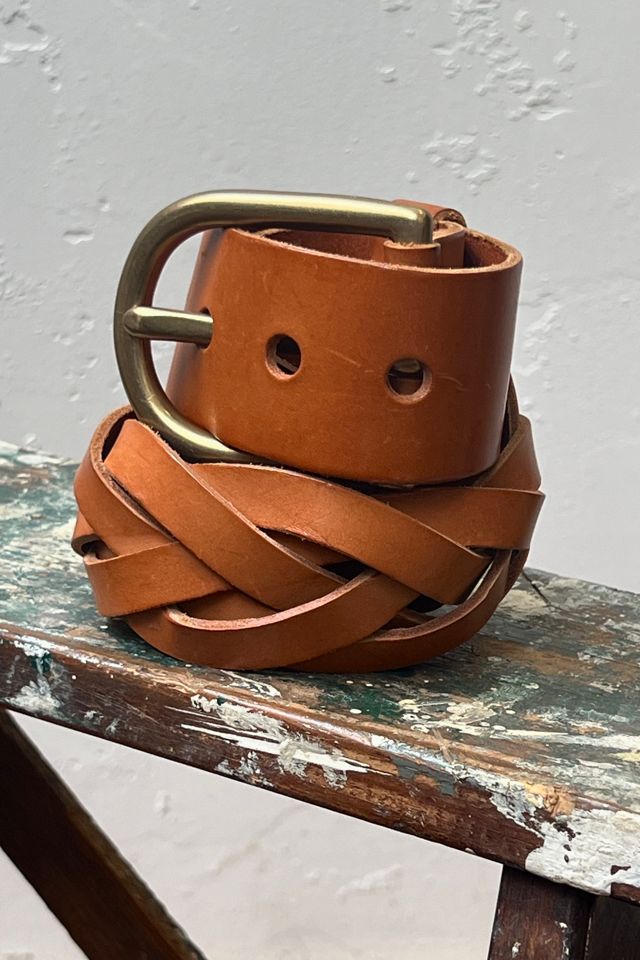 Vintage DKNY Leather Belt and Brass Buckle Selected by Anna Corinna #2