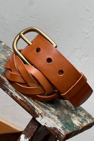 Vintage DKNY Leather Belt and Brass Buckle Selected by Anna Corinna