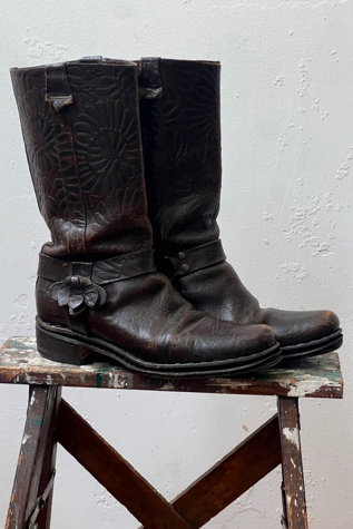 Vintage Fendi Leather Biker Boots Selected by Anna Corinna