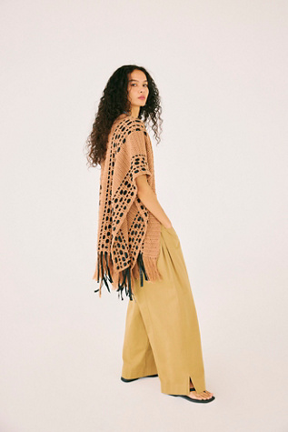 The Farra Crucera Poncho Jacket at Free People in Tan