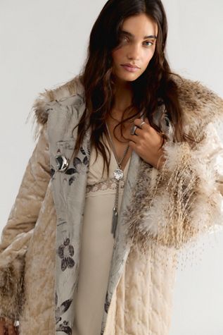 Anna Sui Quilted Velvet Coat