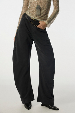 Женские брюки Free People Spotlight Sweatpant Barrel, цвет: Чёрный устричный — фото 5