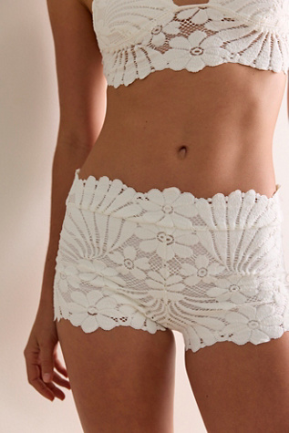 Petal Party Lace Slip Shorts by Intimately at Free People in White, Size: M