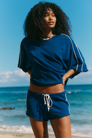 Sorelle Short Co-Ord by free-est at Free People in Poseidon Combo, Size: XL