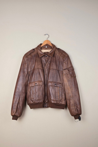 Vintage Bomber Brown Leather Jacket Selected By The Igala NYC