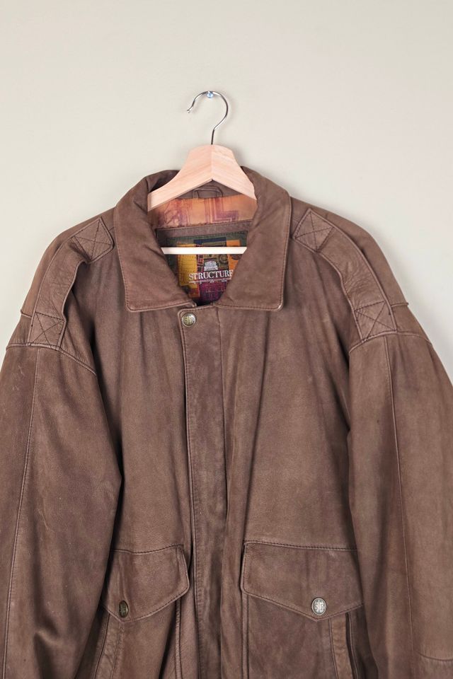 90s Vintage Bomber Brown Leather Jacket Selected By The Igala NYC #2