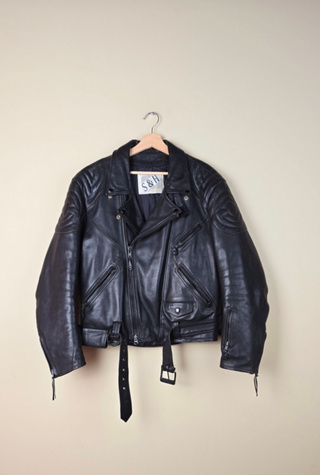 90s Vintage Biker Leather Jacket Selected By The Igala NYC