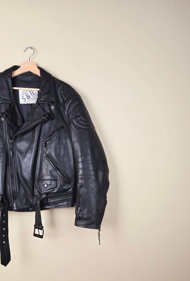 90s Vintage Biker Leather Jacket Selected By The Igala NYC #1