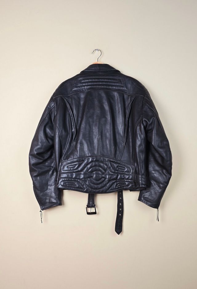 90s Vintage Biker Leather Jacket Selected By The Igala NYC #3