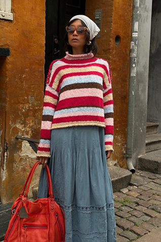 Женское платье Free People Solana Midi, цвет: Синий — фото 6