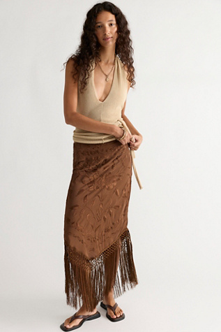 Fringe Element Midi Skirt